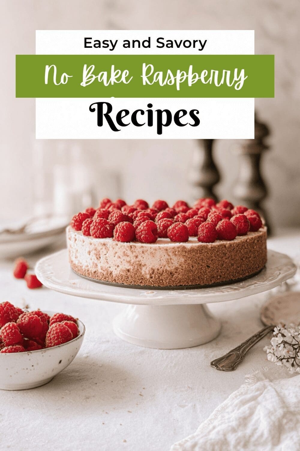No Bake Raspberry Swirl Cheesecake