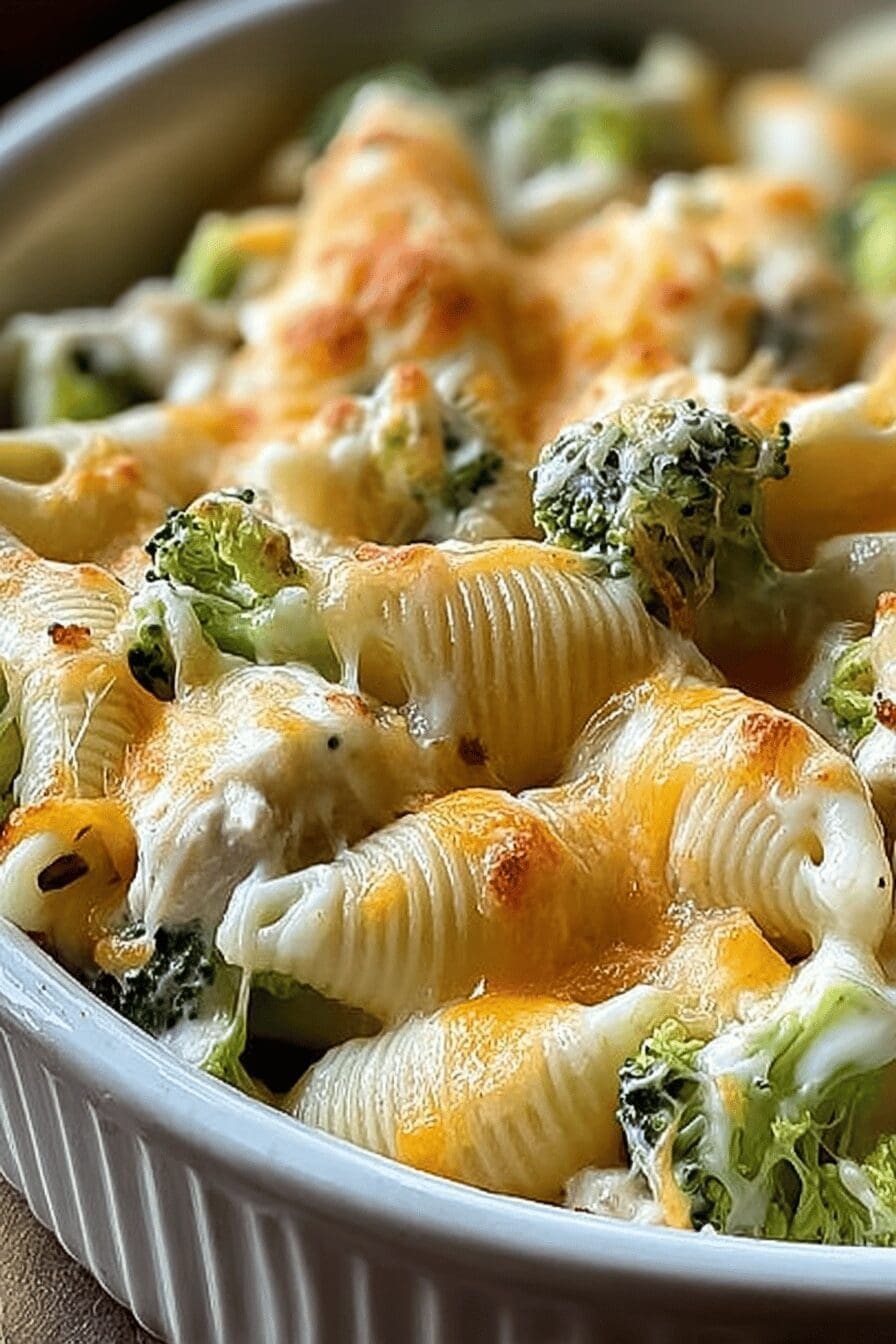 Broccoli Chicken Cheesy Shells