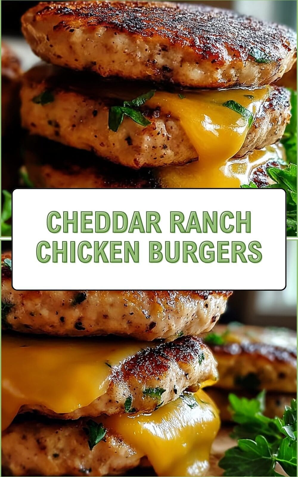 Cheddar Ranch Chicken Burgers