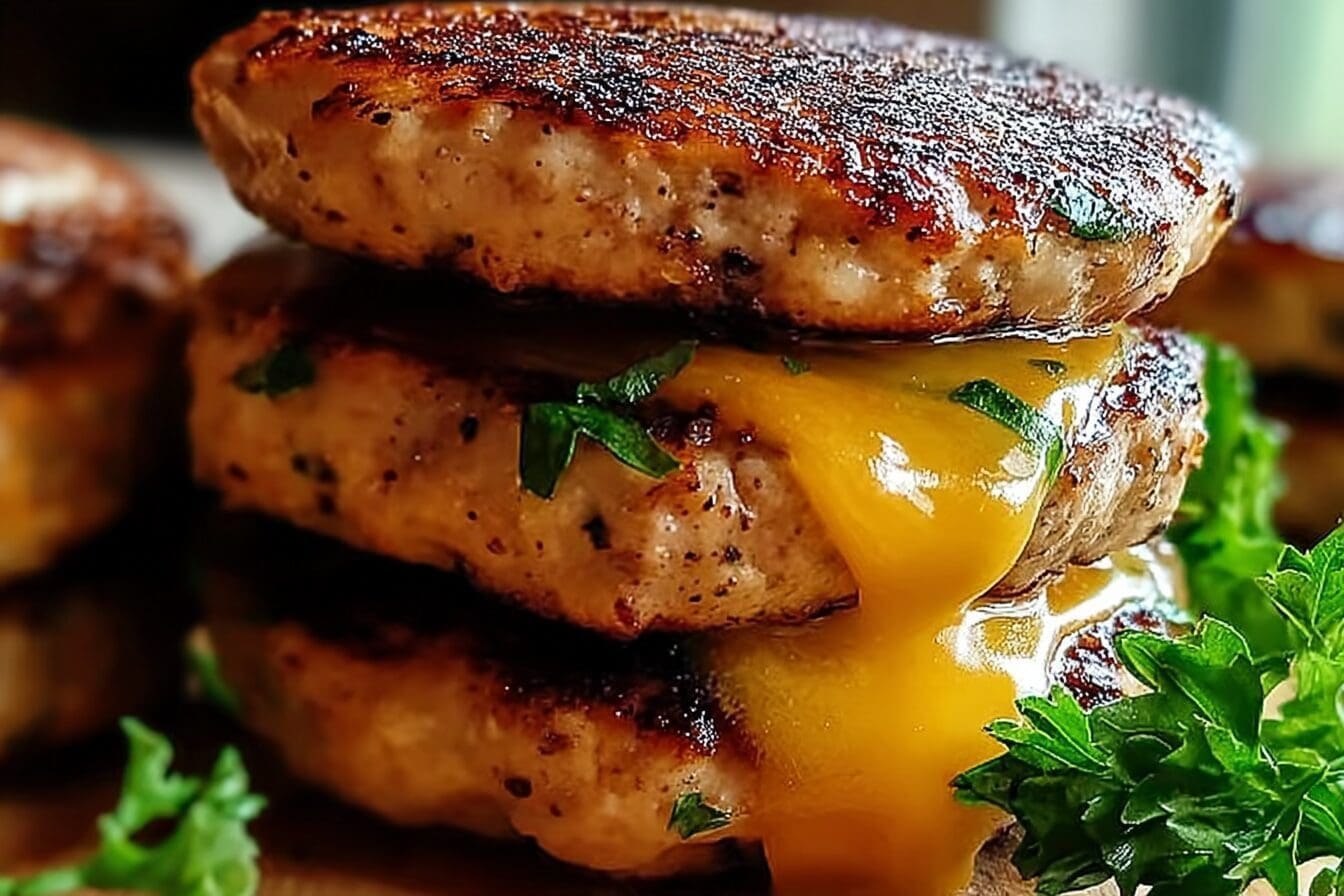 Cheddar Ranch Chicken Burgers