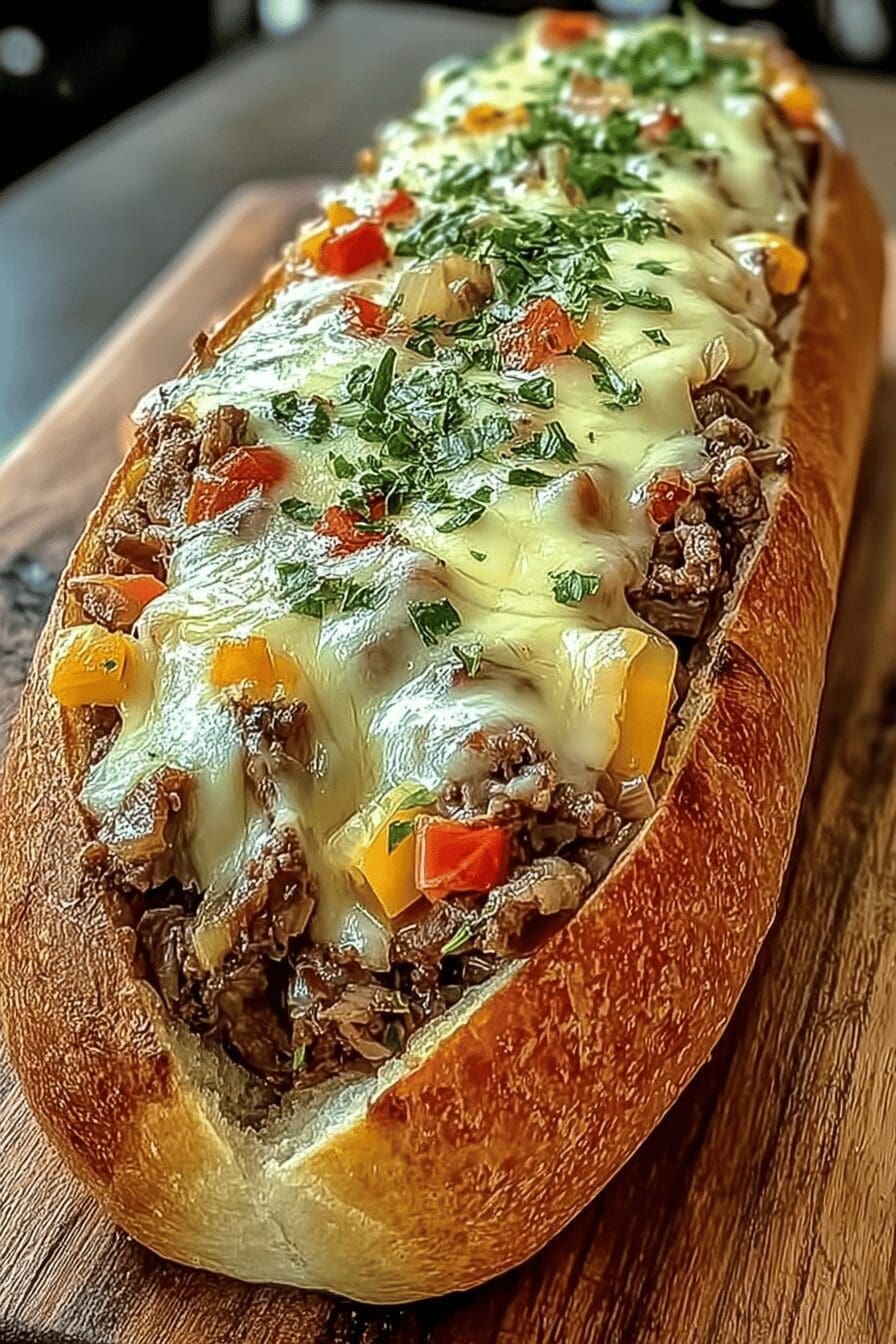 Cheesesteak Stuffed Garlic Loaf