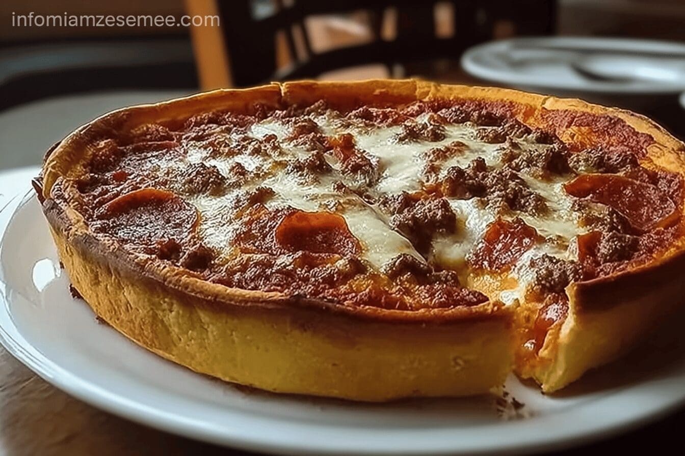Chicago Style Deep Dish Pizza Recipe With Classic Rich Tomato Sauce And Cheese 6 Chicago Style Deep Dish Pizza