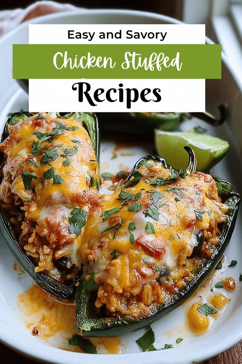 Chicken Stuffed Poblano Peppers