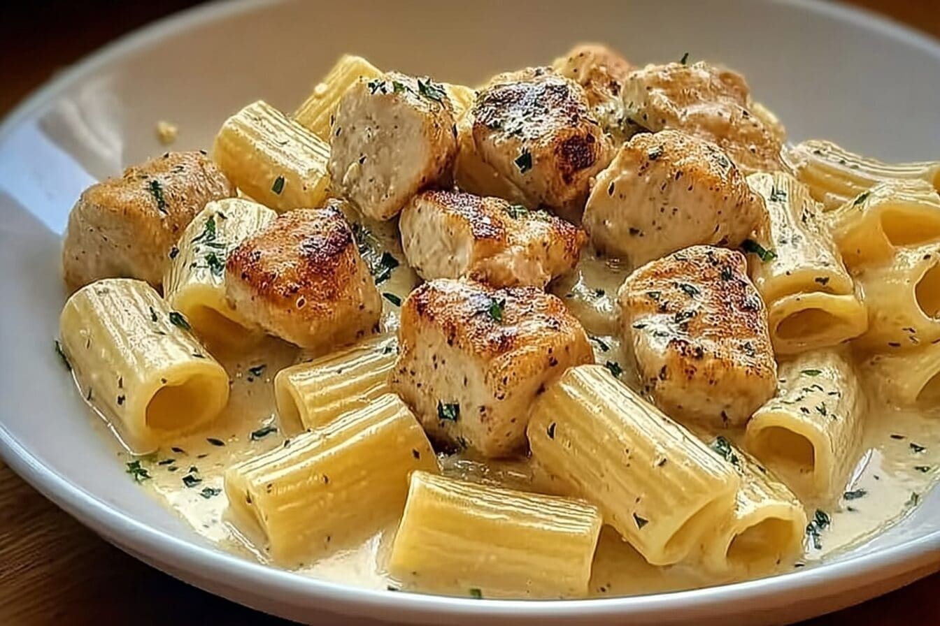Creamy Garlic Butter Chicken Rigatoni