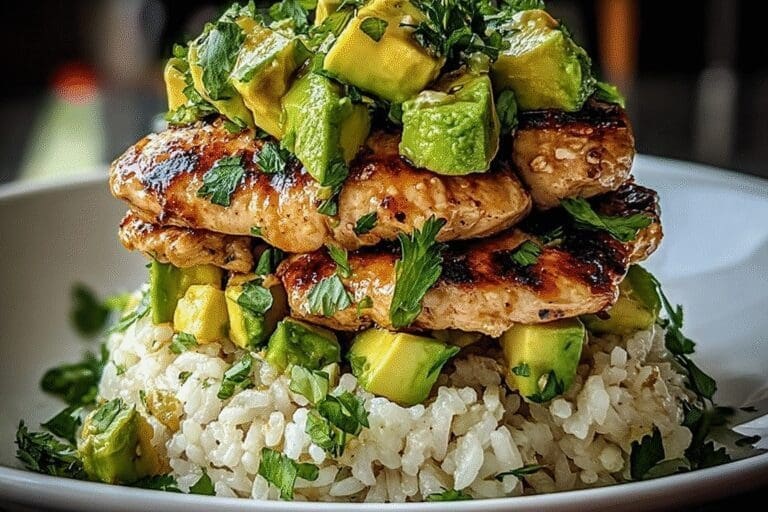 Honey Lime Chicken Avocado Rice Stack 82.Png