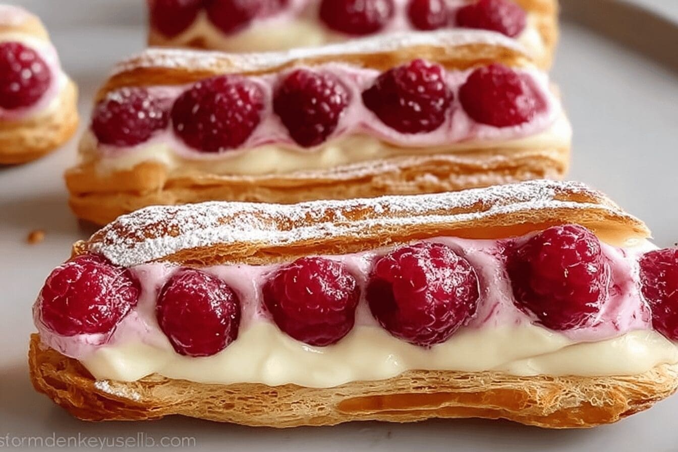 Raspberry Cream Eclairs