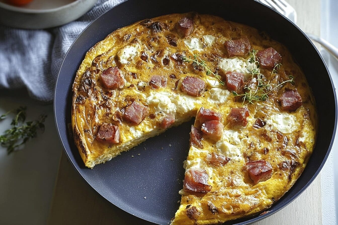 Ham Cheese Onion Frittata