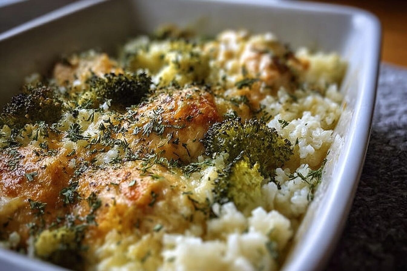 Broccoli Cauliflower Rice Chicken Casserole