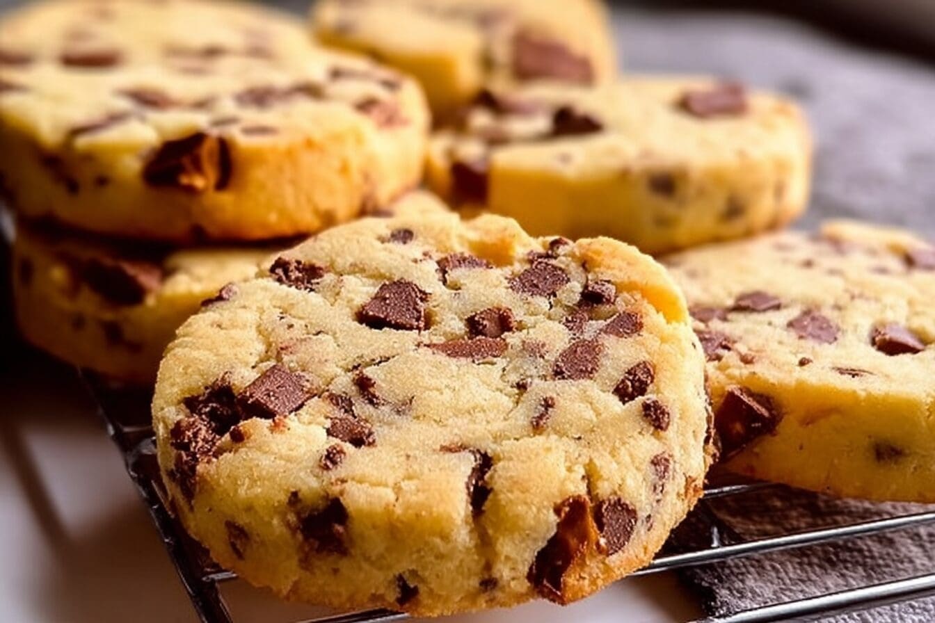 Toffee Chocolate Chip Shortbread Cookies With Browned Butter And Sea Salt 6 Buttery Chocolate Chip And Toffee Shortbread Cookies