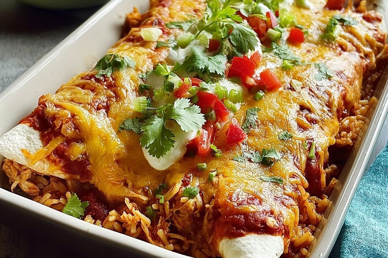 Chicken And Rice Enchiladas