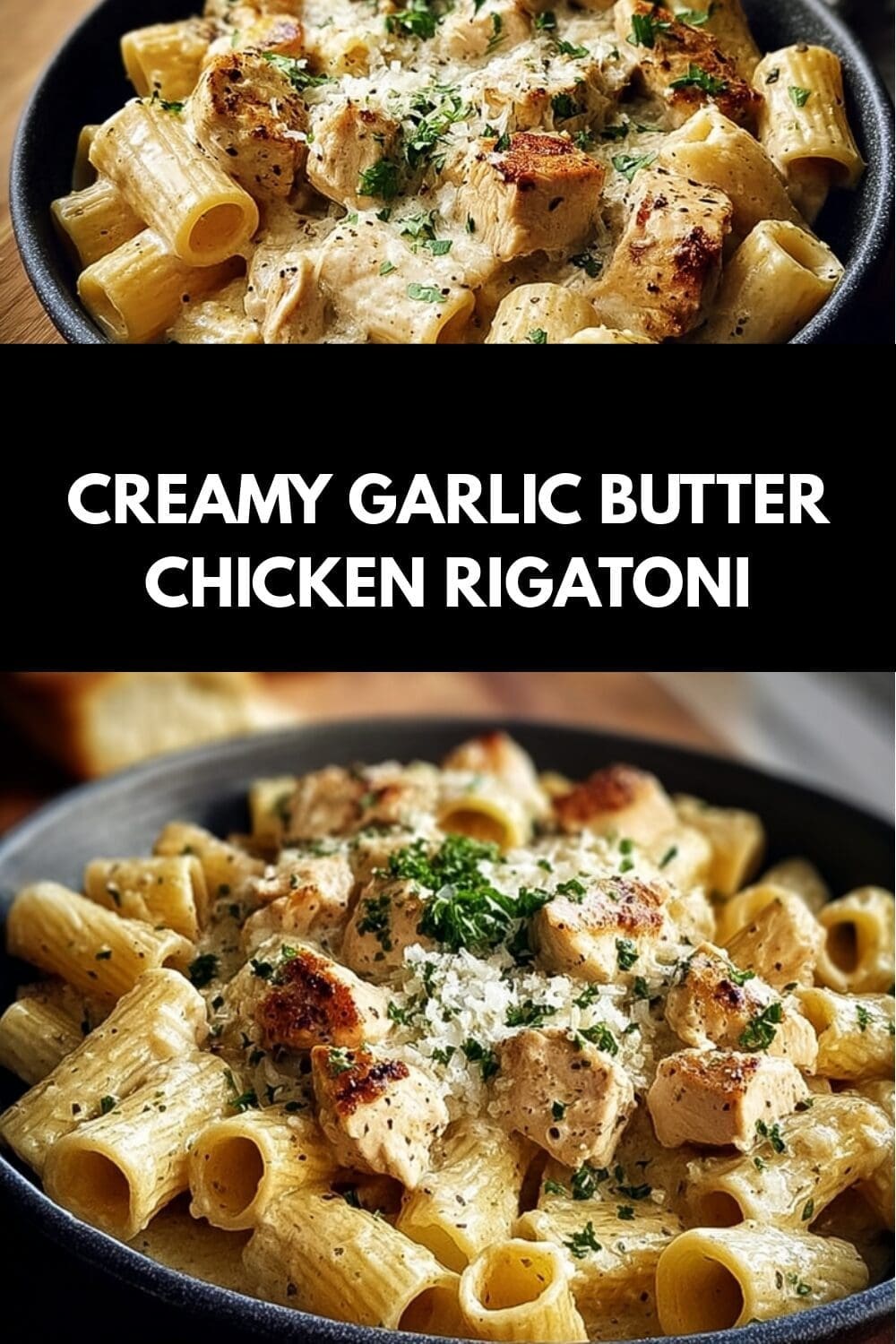 Creamy Garlic Butter Chicken Rigatoni