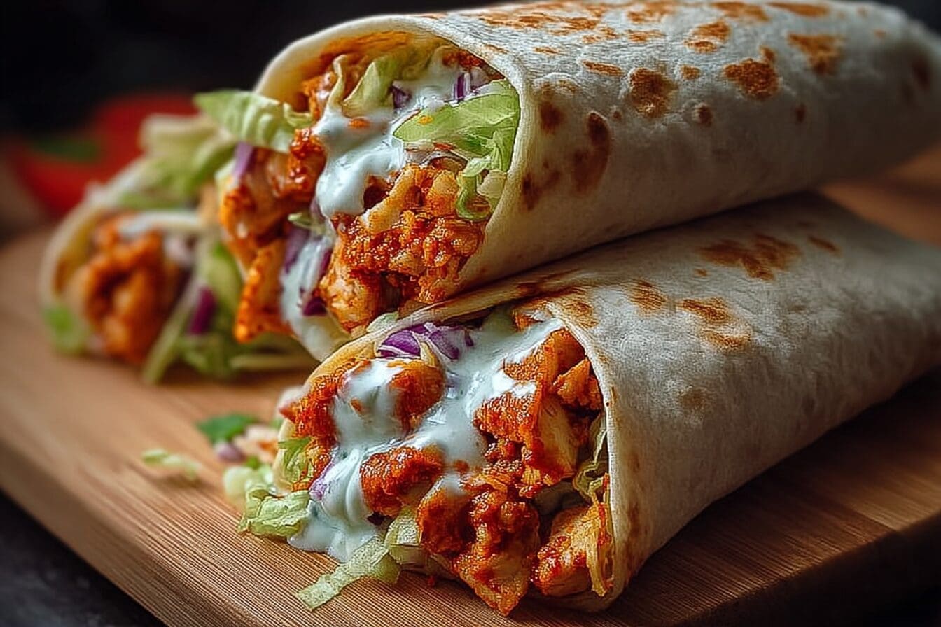 Crispy Buffalo Chicken Wraps Recipe With Creamy Ranch And Tangy Slaw 6 Crispy Buffalo Chicken Wraps