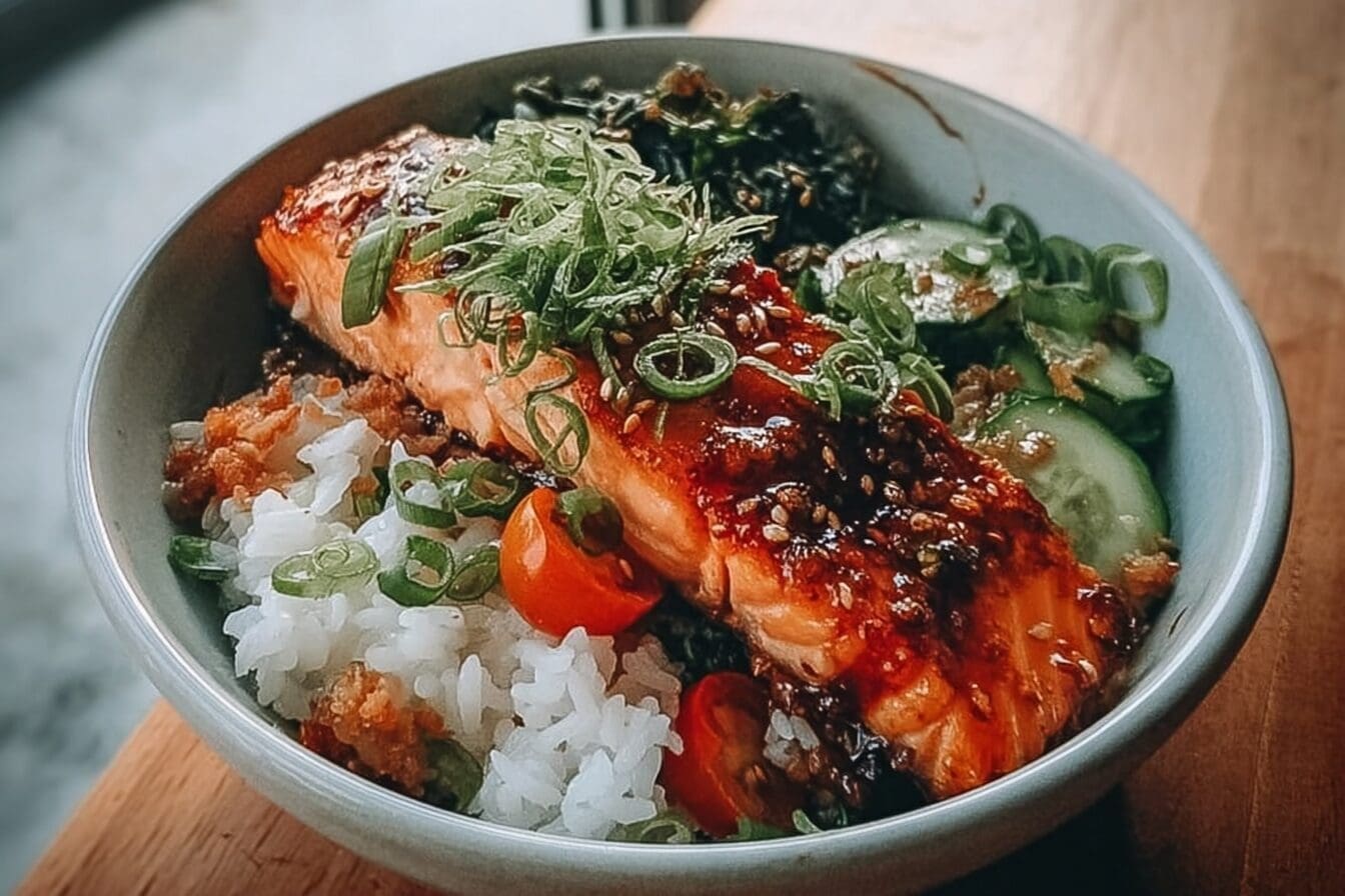 Crispy Salmon Rice Bowl