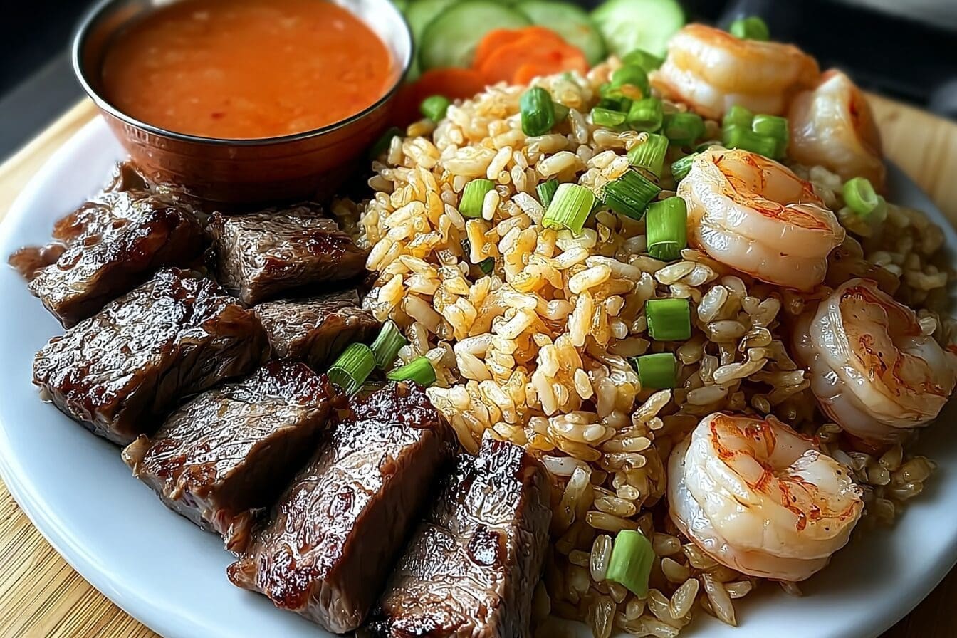Hibachi Steak Shrimp Fried Rice Platter