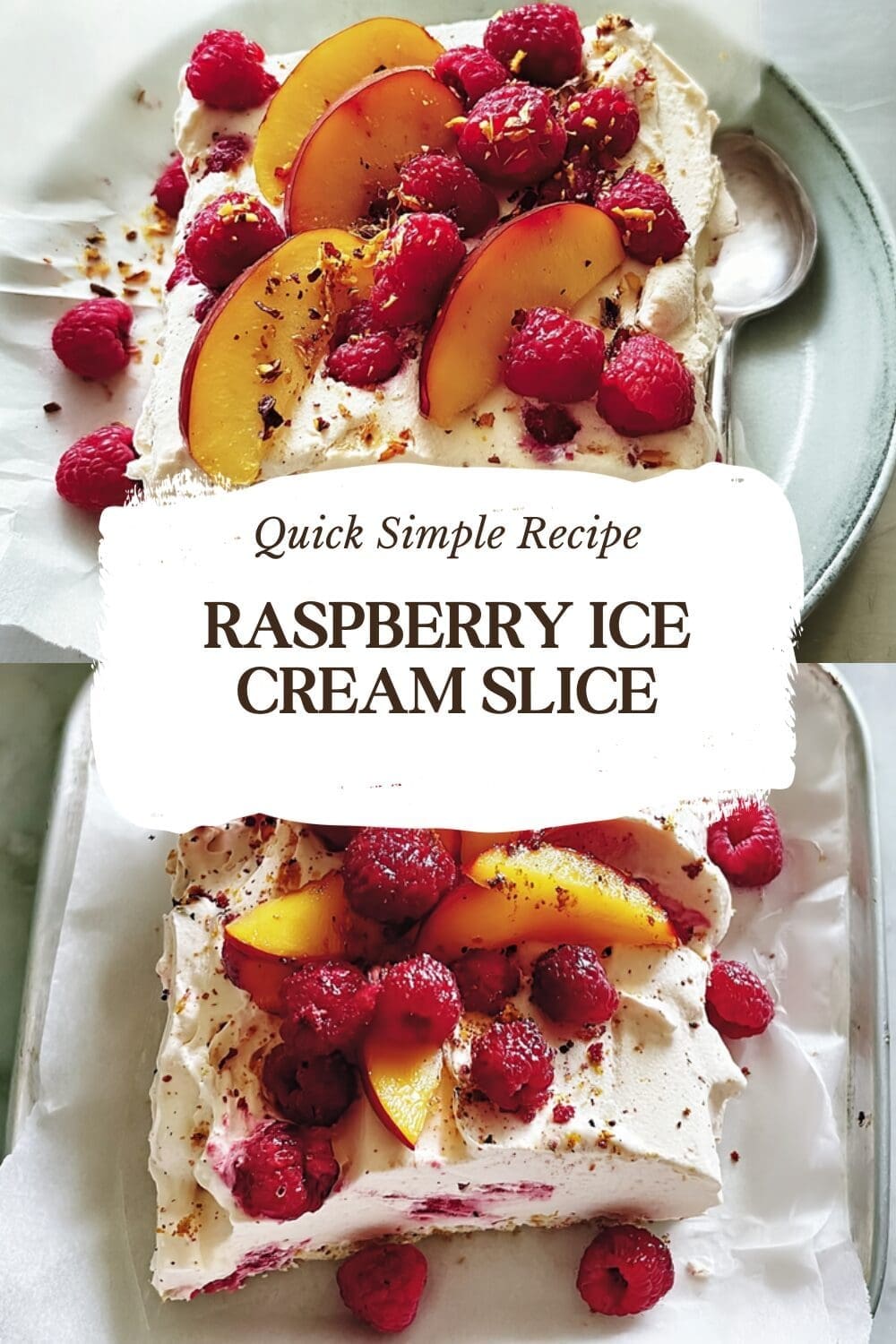 Raspberry Ice Cream Slice