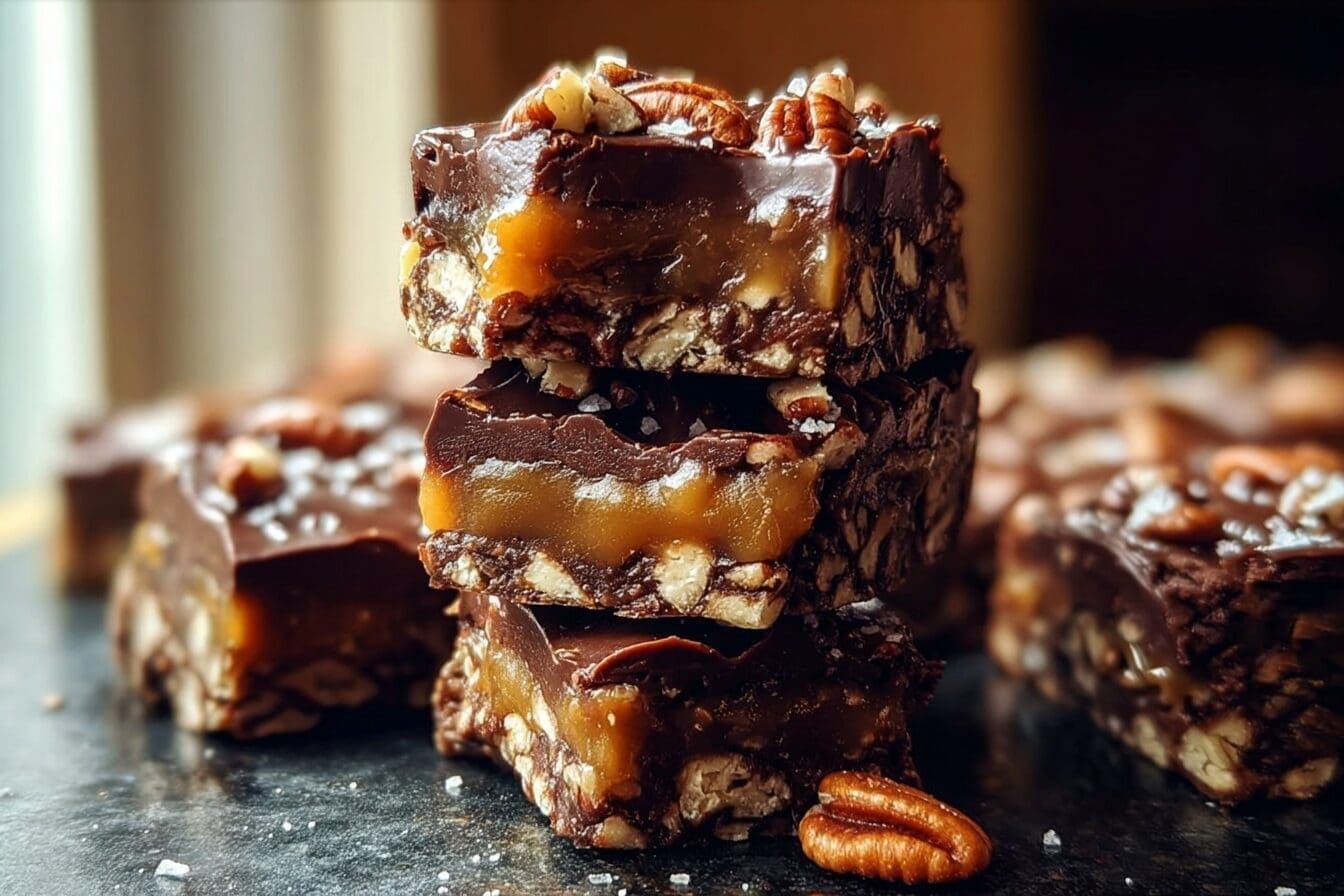 Turtle Bars Recipe: Gooey Caramel, Pecans And Chocolate Squares 6 Turtle Bars