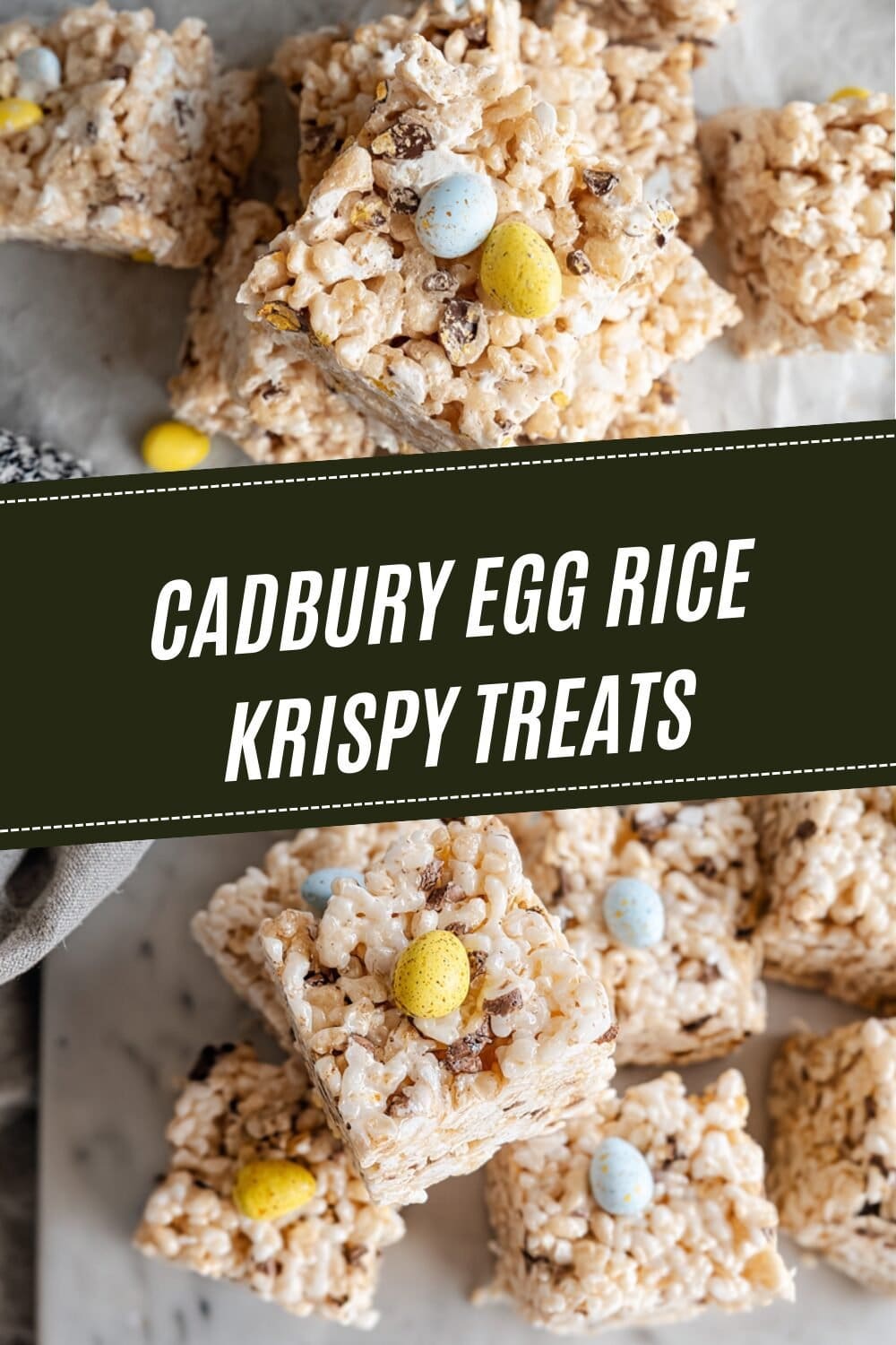 Cadbury Egg Rice Krispy Treats