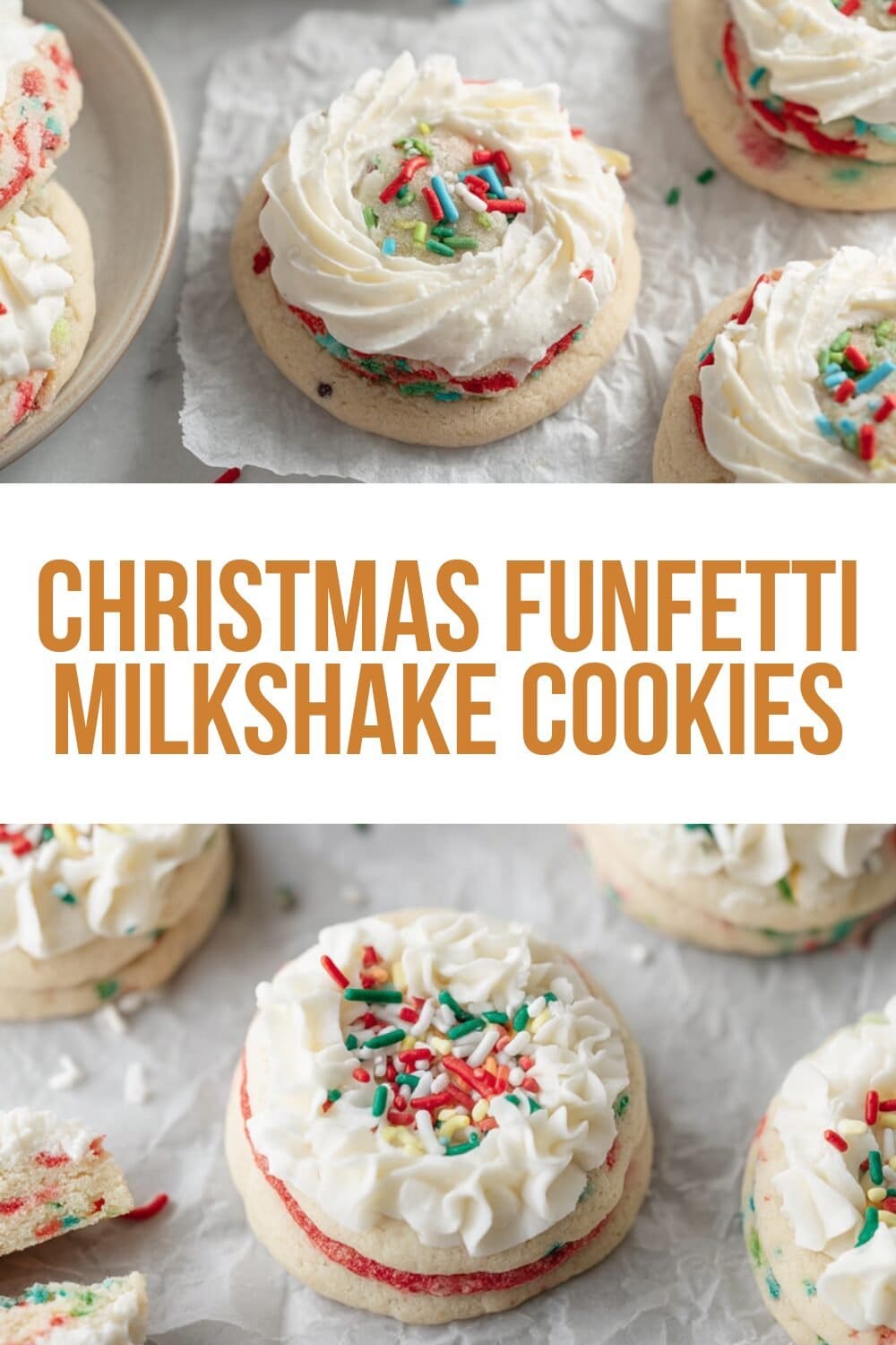 Christmas Funfetti Milkshake Cookies