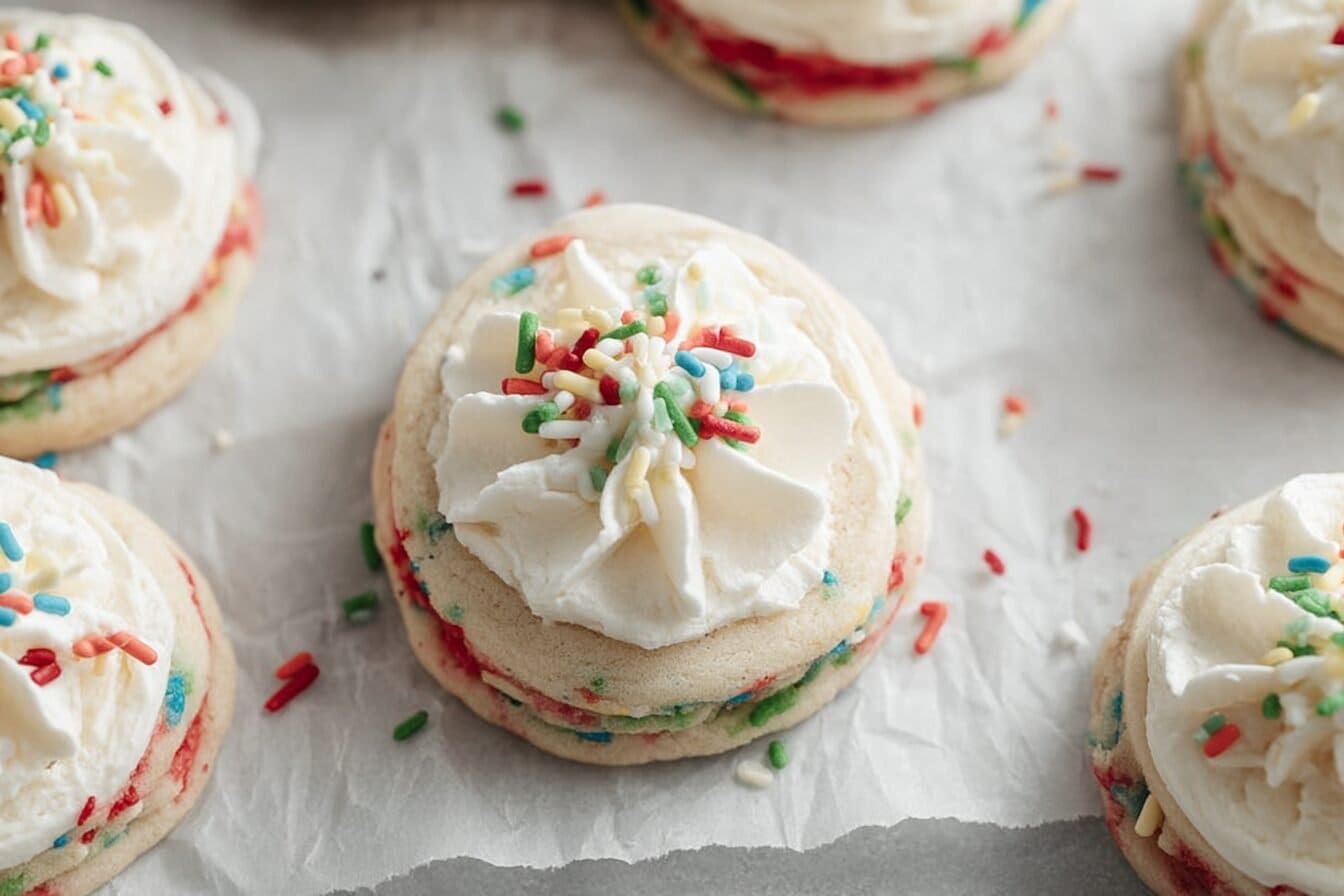 Christmas Funfetti Milkshake Cookies