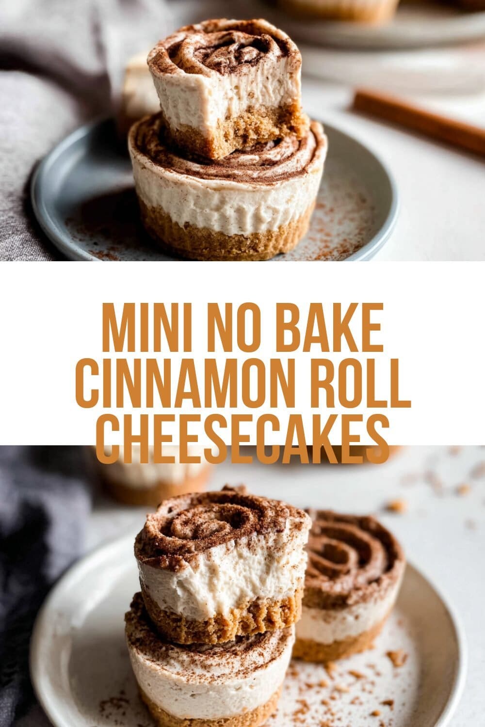 Mini No Bake Cinnamon Roll Cheesecakes