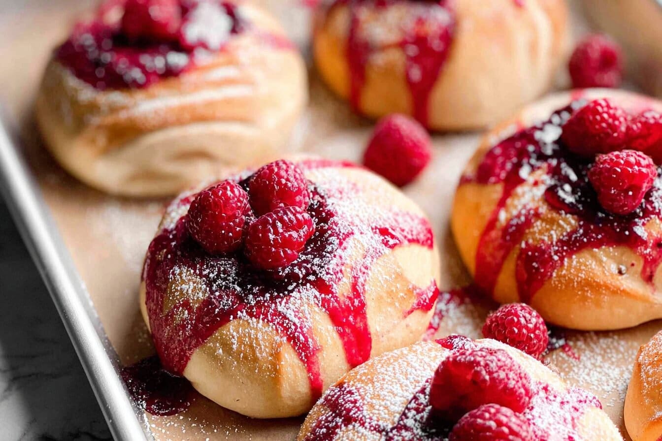 Raspberry Swirl Sweet Rolls Recipe 6 Sweet Raspberry Buns