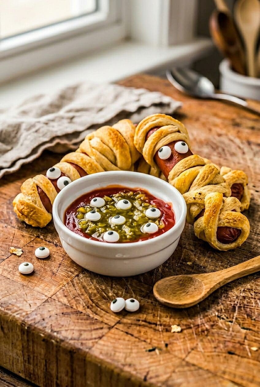 Mummy Dogs Recipe: Spooky Halloween Hot Dog Treats 6 Mummy Hot Dogs