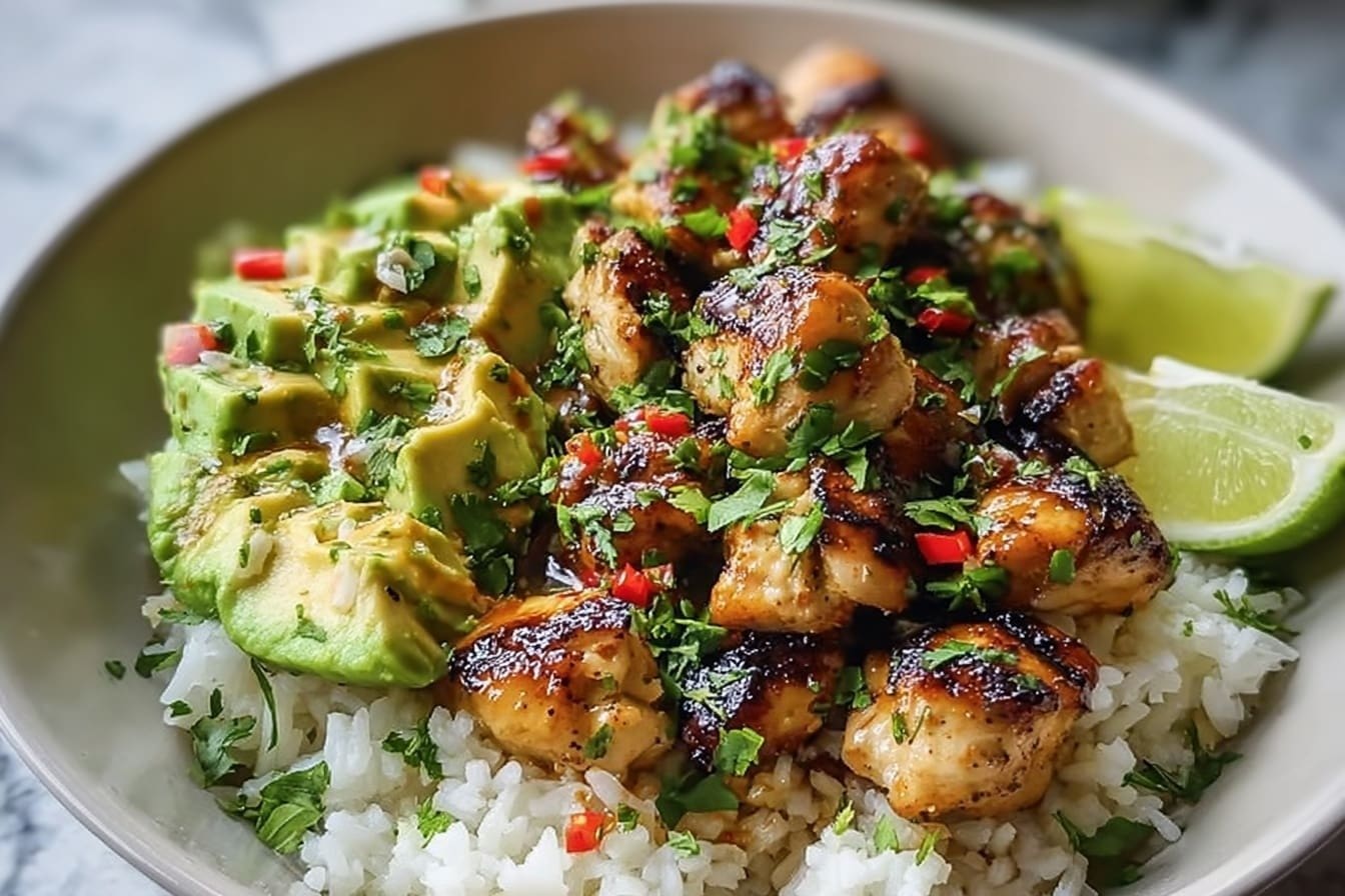 Honey Lime Chicken With Avocado Rice