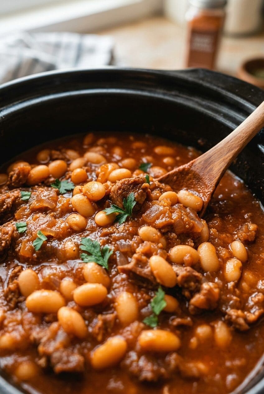 Slow Cooker Pork And Beans 6 Slow Cooker Pork And Beans