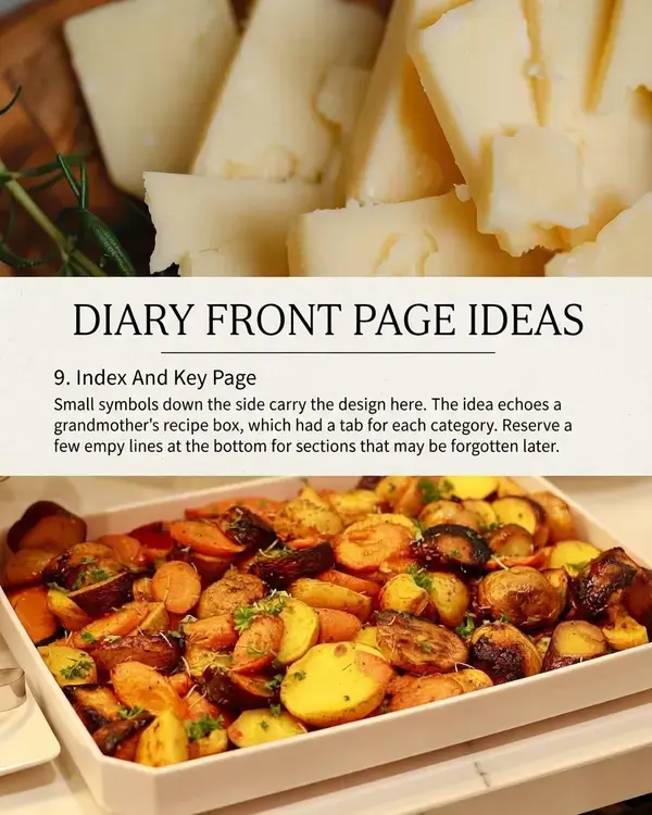 Best 20 Diary Front Page Ideas, 9. Index And Key Page